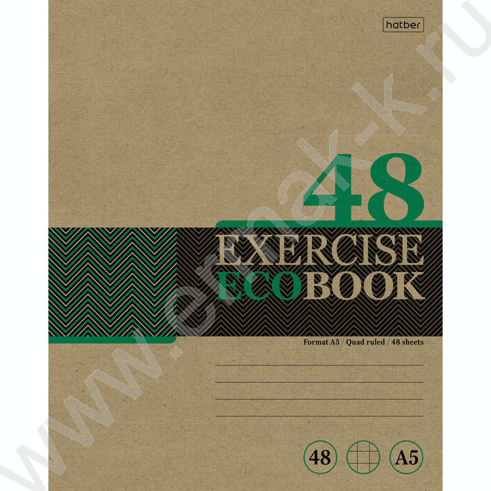 Тетрадь  48л клетка "Экобук" /крафт/ 5видов | Фото 1