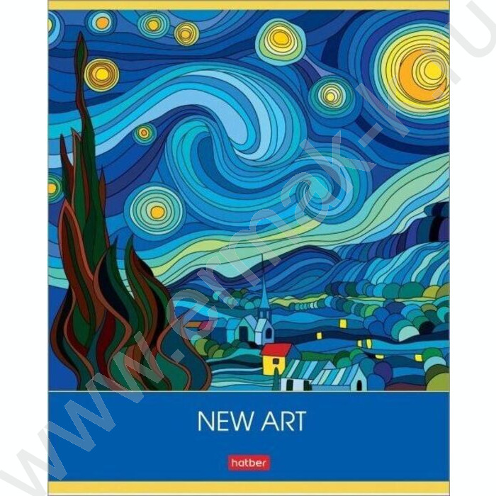 Тетрадь  80л клетка "New art" /глянц ламин./тиснение/ 5видов | Фото 1