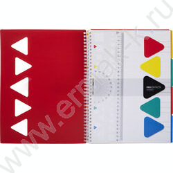 Тетрадь  96л А4 клетка/спираль/пл.обл./4цв.разделителя с линейкой с карманом PROGRESSIVE CANVAS  | Фото 2