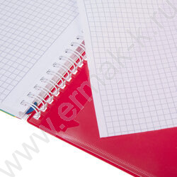 Тетрадь  96л А4 клетка/спираль/пл.обл./4цв.разделителя с линейкой с карманом PROGRESSIVE CANVAS  | Фото 5