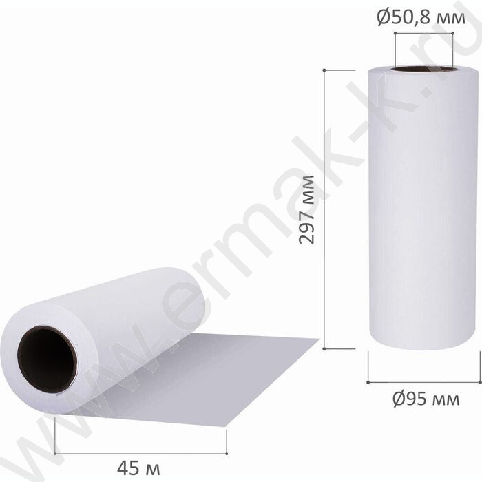 Ролевая бумага  А3   297мм*45м, (D50,8мм), 80г | Фото 3