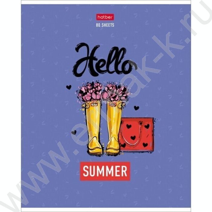 Тетрадь  80л клетка "Цветочные сапожки" /мат. ламин./тиснение/ 5видов | Фото 4