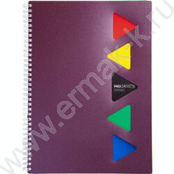 Тетрадь  96л А4 клетка/спираль с фигурной высечкой/перфорация на отрыв/пл.обл./4цв.разделителя с | Фото 2
