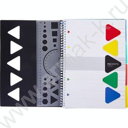 Тетрадь  96л А4 клетка/спираль с фигурной высечкой/перфорация на отрыв/пл.обл./4цв.разделителя с | Фото 3