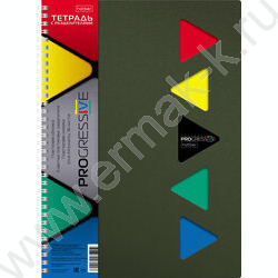 Тетрадь  96л А4 клетка/спираль с фигурной высечкой/перфорация на отрыв/пл.обл./4цв.разделителя с | Фото 1