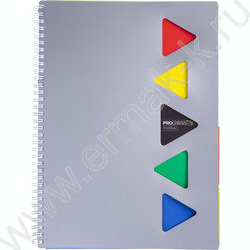 Тетрадь  96л А4 клетка/спираль с фигурной высечкой/перфорация на отрыв/пл.обл./4цв.разделителя с | Фото 2