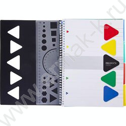 Тетрадь  96л А4 клетка/спираль с фигурной высечкой/перфорация на отрыв/пл.обл./4цв.разделителя с | Фото 3