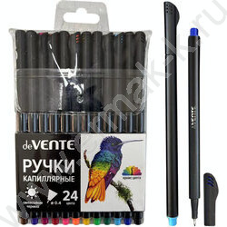 Ручка кап. /набор 24цв/ "Drops" с круглым черным корпусом/ 0,4мм /пласт. блистер | Фото 1