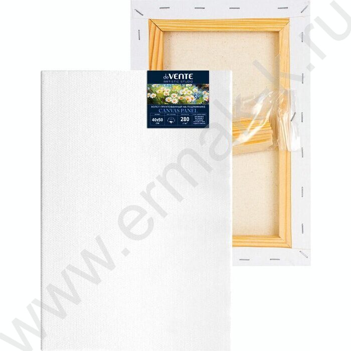 Холст на подрамнике 40*50  280 г/м², 100% хлопок, мелкое зерно, набор клиньев  "ARTISTIC STUDIO" | Фото 1