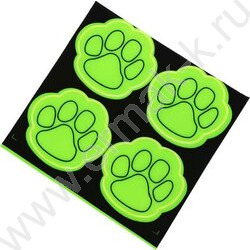 Наклейки светоотражающие Paw, 50*50мм, 4шт., желтые, европодвес | Фото 1