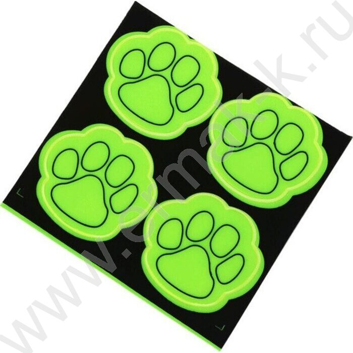 Наклейки светоотражающие Paw, 50*50мм, 4шт., желтые, европодвес | Фото 1