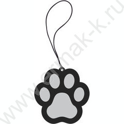 Подвес виниловый светоотражающий "Paw", 50*50мм, белый /европодвес | Фото 1