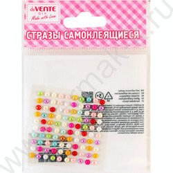 Наклейки-стразы акриловые "Жемчуг" размер 4мм, 100шт, цвет ассорти | Фото 1