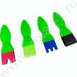 Набор EVA-кистей, фигурные 35*30мм,,  4шт, пластиковая ручка | Фото 1