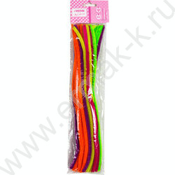 Проволока пушистая Шенил  D6мм*30см, ассорти неоновых цветов, 30шт "Neon" /блистер | Фото 1