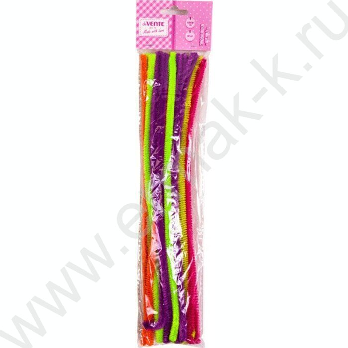 Проволока пушистая Шенил  D9мм*30см, ассорти неоновых цветов, 30шт "Neon" /блистер | Фото 1