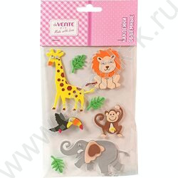 Наклейки объемные "Животные" из фоамирана, карточка 110*180мм /блистер | Фото 1