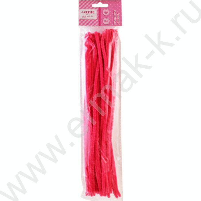 Проволока пушистая 30см/6мм 30шт Шенил /цвет розовый /блистер | Фото 1