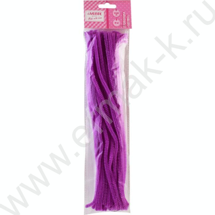 Проволока пушистая 30см/6мм 30шт Шенил /цвет фиолетовый /блистер | Фото 1