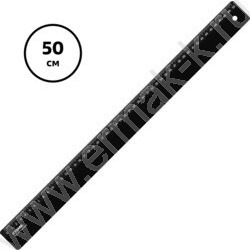 Линейка пл 50см непрозрачная, черная | Фото 2