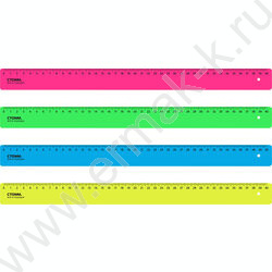 Линейка пл 40см непрозрачная, неоновые цвета /ассорти | Фото 1