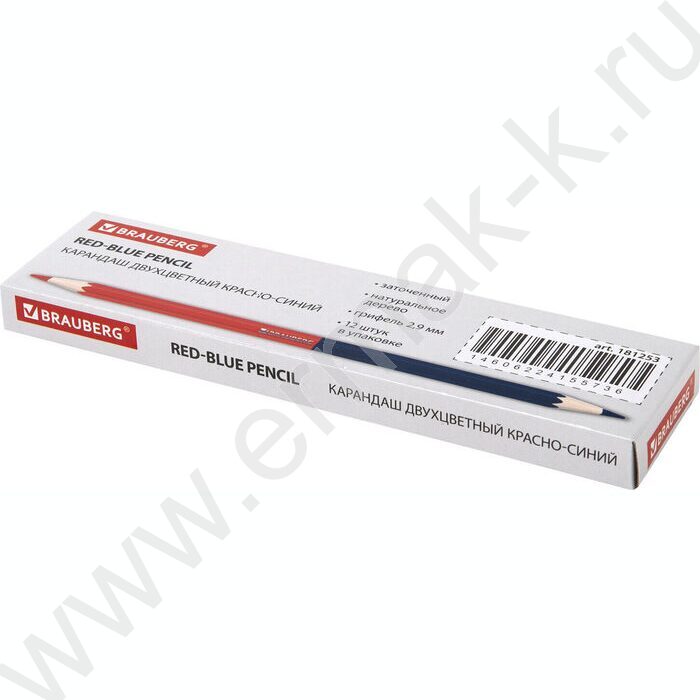 Карандаш двухцветный красно-синий/ грифель 2,9 мм | Фото 3