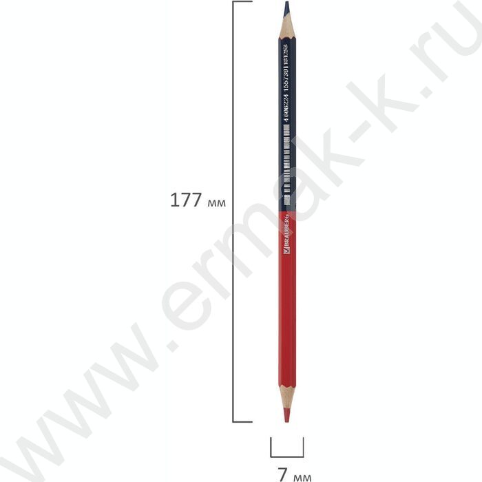 Карандаш двухцветный красно-синий/ грифель 2,9 мм | Фото 7