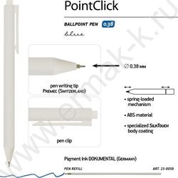 Ручка шар авт PointClick.ZEFIR синяя 0,38мм ассорти | Фото 2