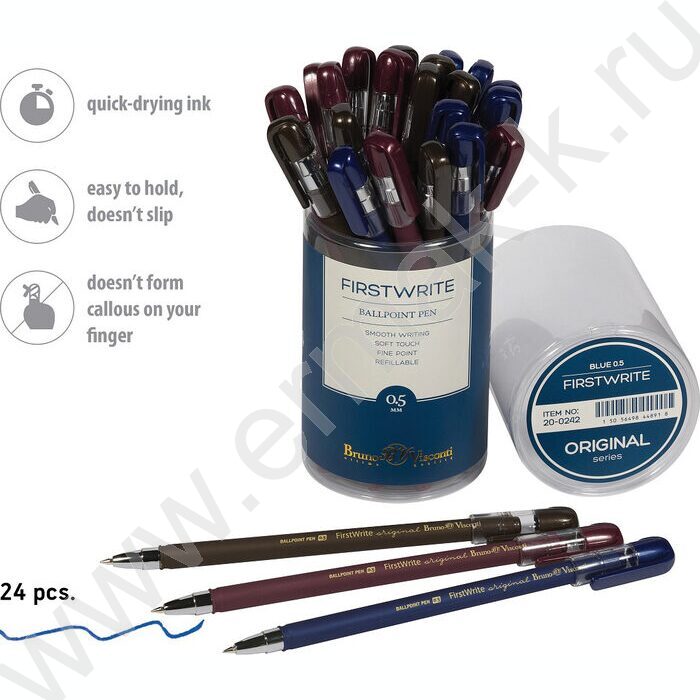 Ручка шар FirstWrite. Original синяя 0,5мм ассорти | Фото 4