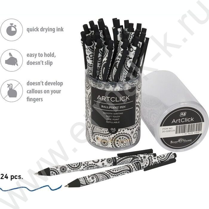 Ручка шар авт ArtClick. Cashmere pattern синяя 0,5мм | Фото 3