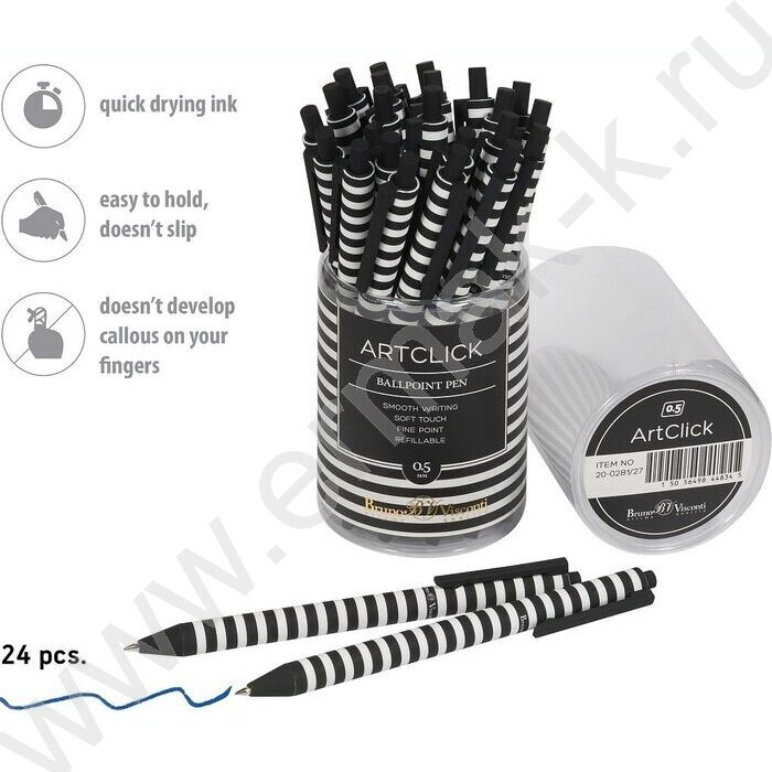 Ручка шар авт ArtClick. Полоски синяя 0,5мм | Фото 3