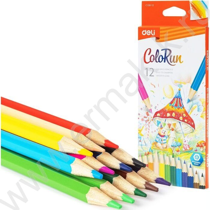 Карандаши  12цв ColoRun /дерево /шестигранные /европодвес | Фото 1