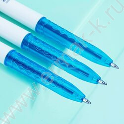 Ручка шар синяя 0,7мм Arrow /корпус - белый/голубой | Фото 6