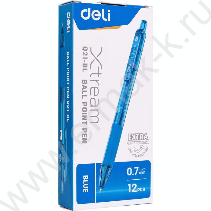Ручка шар авт синяя 0,7мм X-tream /корпус - синий/прозрачный, резин. манжета | Фото 4