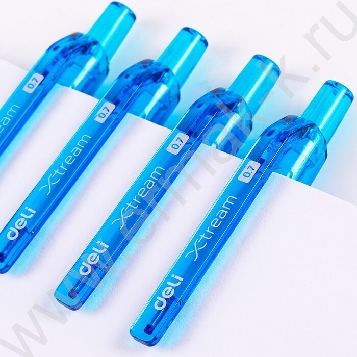 Ручка шар авт синяя 0,7мм X-tream /корпус - синий/прозрачный, резин. манжета | Фото 5