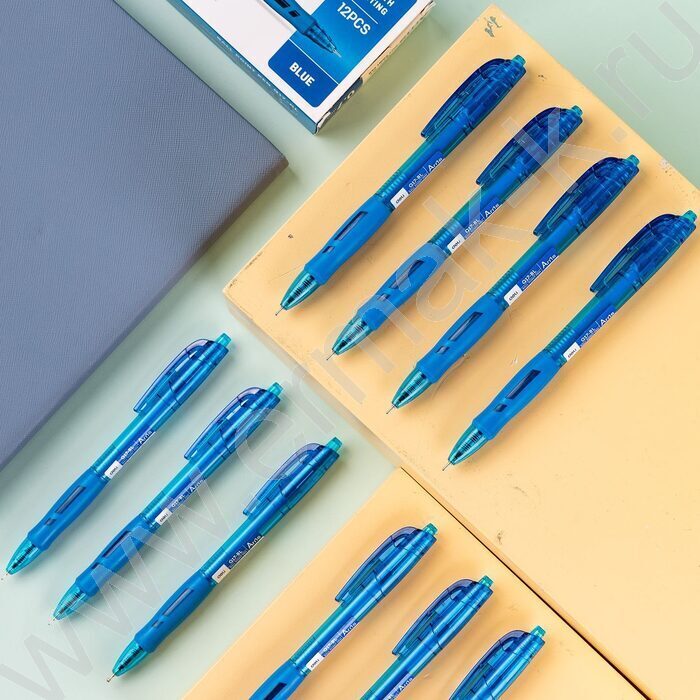 Ручка шар авт синяя 0,7мм Arris /корпус - синий, син. черн. резин. манжета | Фото 7