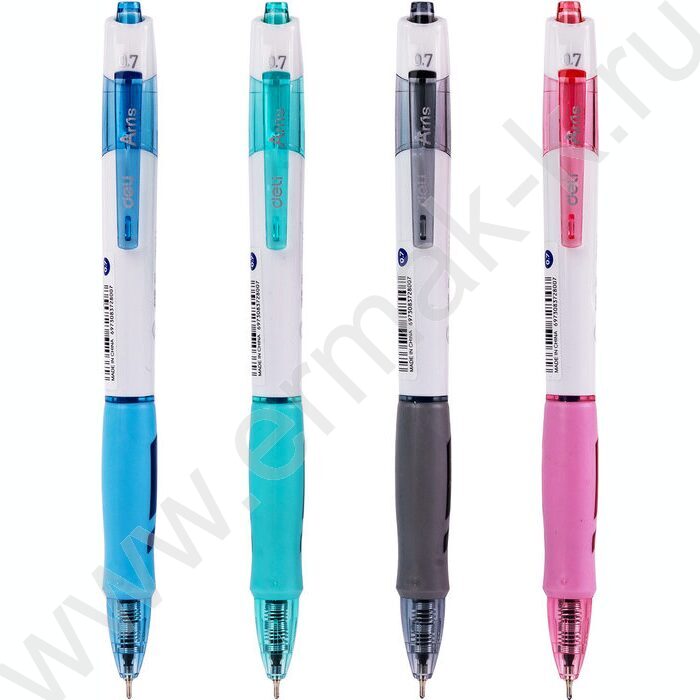 Ручка шар авт синяя 0,7мм Arris /корпус - ассорти/белый, резин. манжета | Фото 2
