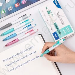 Ручка шар авт синяя 0,7мм Arris /корпус - ассорти/белый, резин. манжета | Фото 5