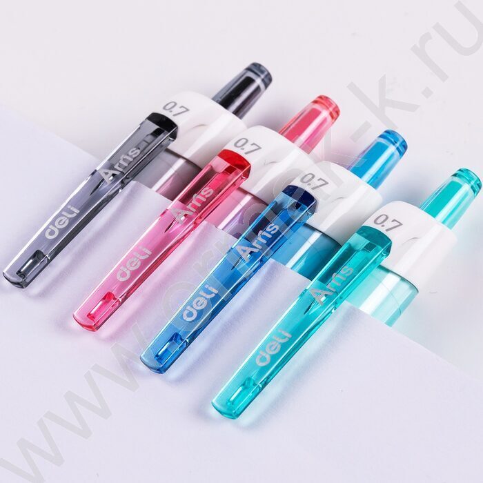 Ручка шар авт синяя 0,7мм Arris /корпус - ассорти/белый, резин. манжета | Фото 6