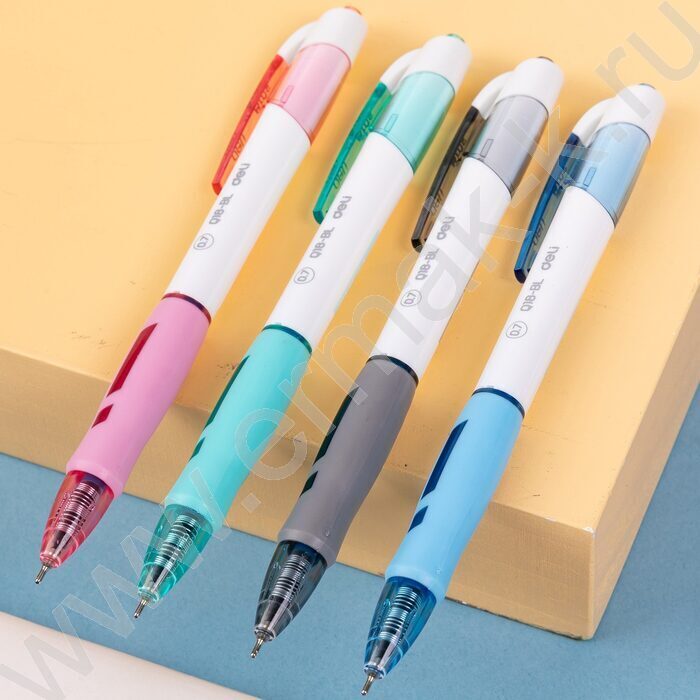 Ручка шар авт синяя 0,7мм Arris /корпус - ассорти/белый, резин. манжета | Фото 7