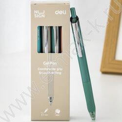 Ручка гелевая авт синяя 0,7мм  "Nusign" корпус - ассорти, резин. манжета | Фото 5