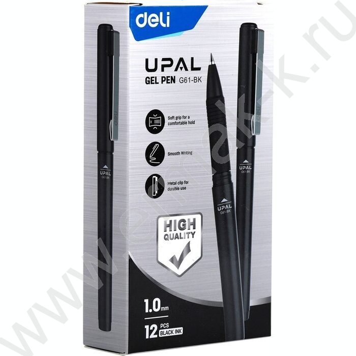 Ручка гелевая черная 1,0мм Upal /корпус черный | Фото 2