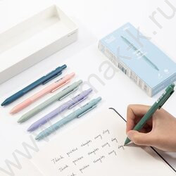 Ручка гелевая авт черная 0,5мм "Nusign" /корпус - ассорти, резин. манжета | Фото 9