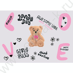 Клеенка цв. д/уроков труда 500*700мм "Мишка" | Фото 1