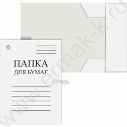 Папка д/бумаг на завязках белая A4 360г/м² | Фото 1