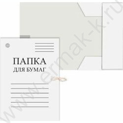Папка д/бумаг на завязках белая A4 440г/м² | Фото 1