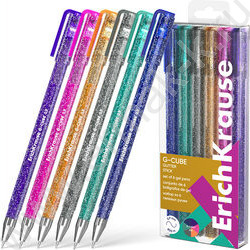 Ручка гелевая /набор  6цв/ 1мм "G-Cube® Stick Glitter" /в пэт-боксе | Фото 1