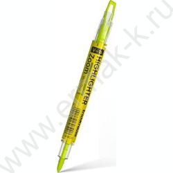 Текстовыделитель двустор. /желтый/ пуля-0,5мм, косой-4,5мм Visioline V-16 Zoom Neon | Фото 1
