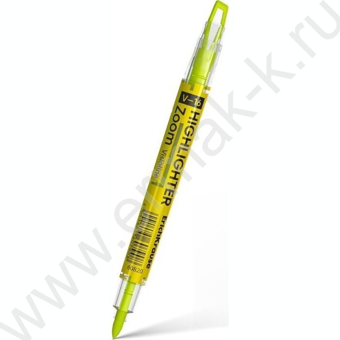 Текстовыделитель двустор. /желтый/ пуля-0,5мм, косой-4,5мм Visioline V-16 Zoom Neon | Фото 1