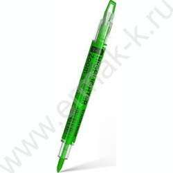 Текстовыделитель двустор. /зеленый/ пуля-0,5мм, косой-4,5мм Visioline V-16 Zoom Neon | Фото 1